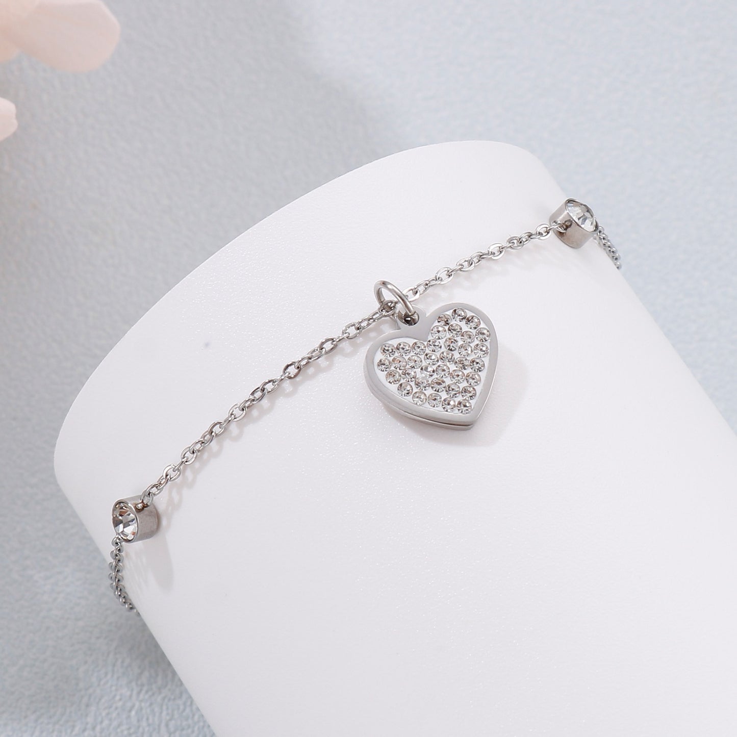 Honeybee Mumford's Inlaid Rhinestone Heart Bracelet