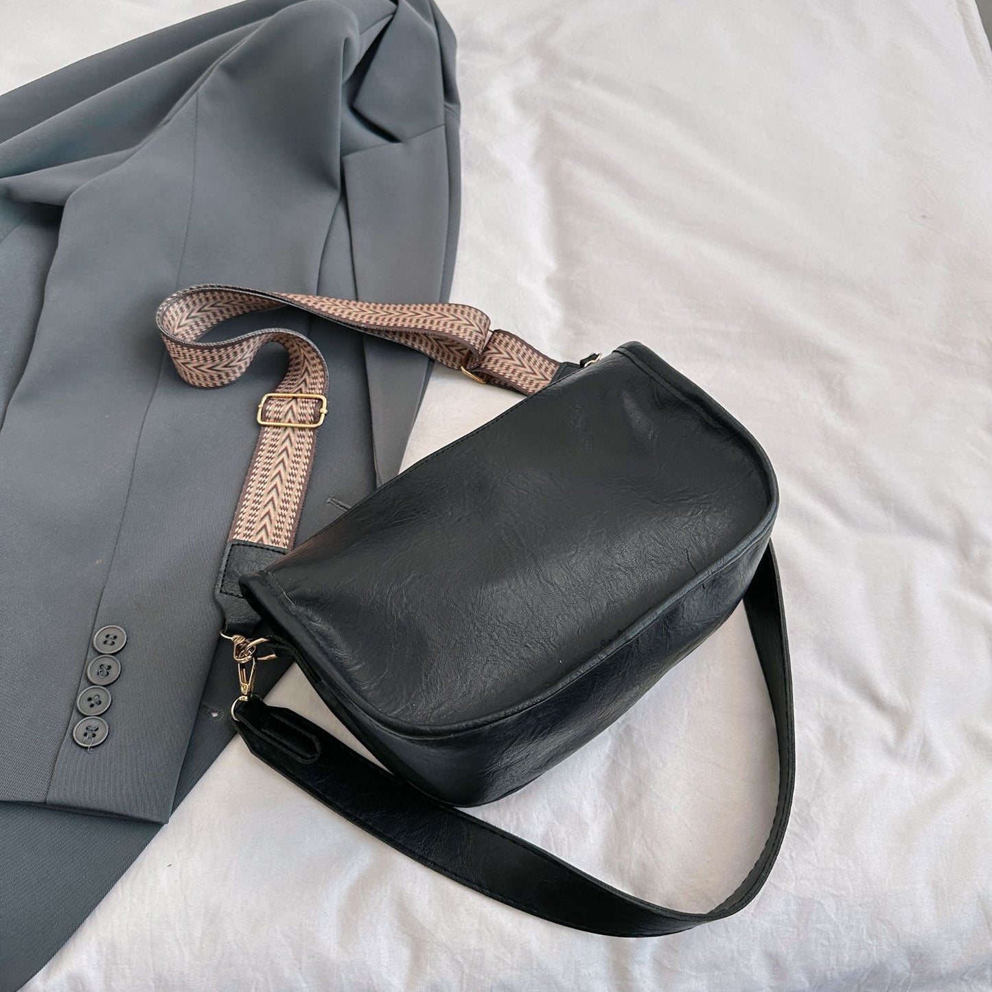 Honeybee Mumford's Leather Double Strap Shoulder Bag