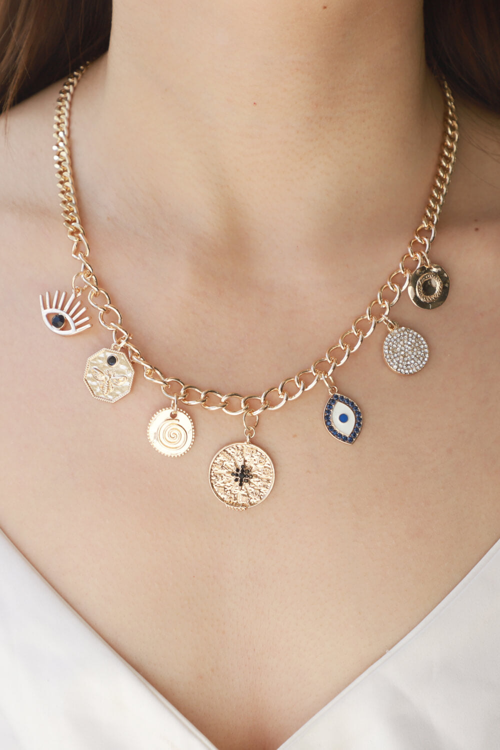 honeybee Mumford's Multi-Pendant Chain Necklace