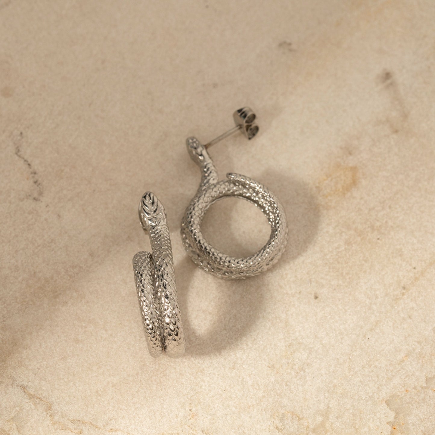 honeybee Mumford's Silver-Plated Snake Earrings