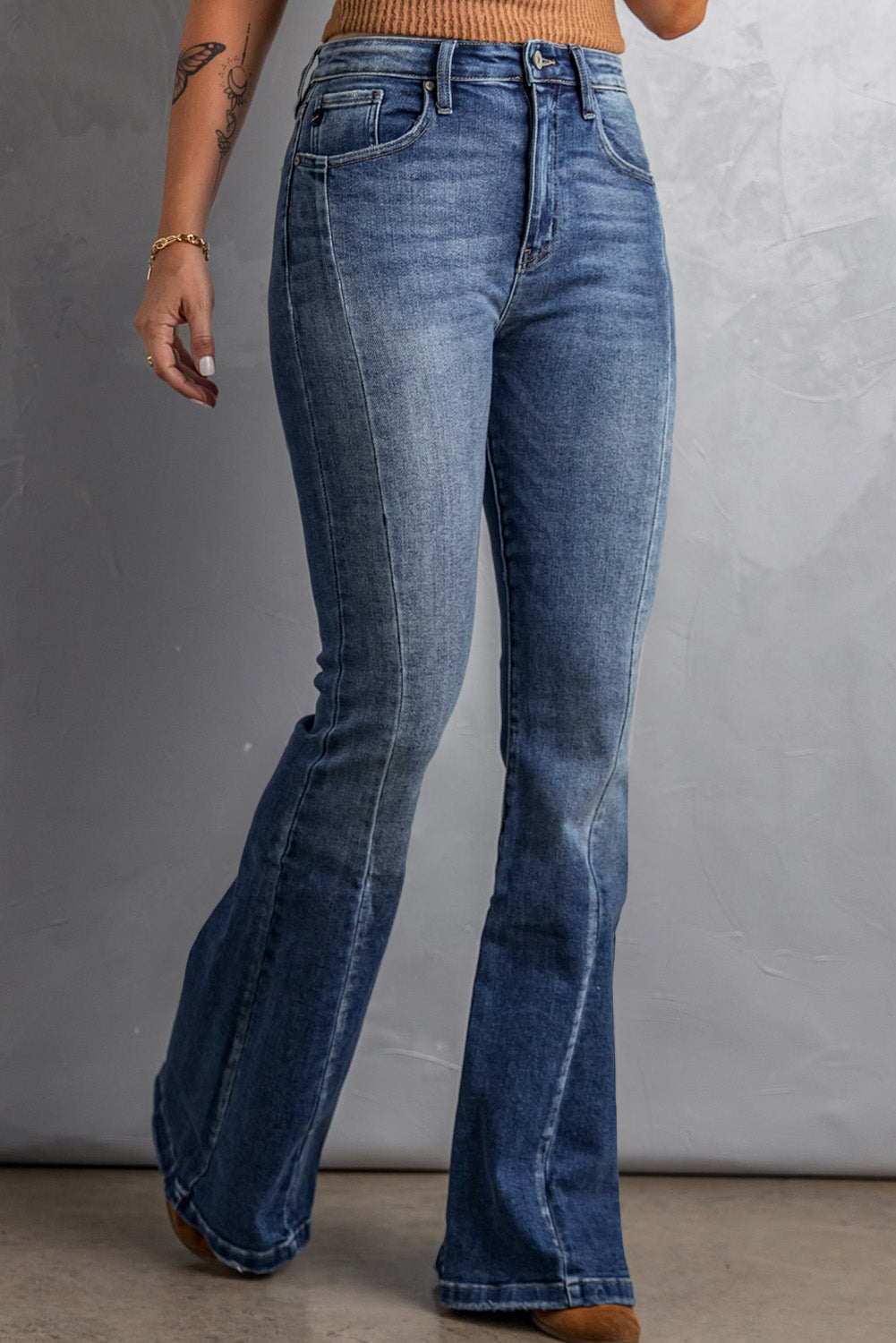 Honeybee Mumford's High Waist Flare Jeans with Pockets