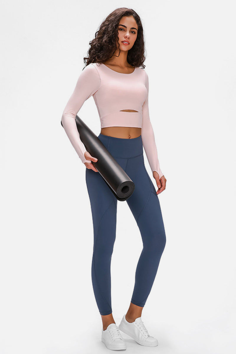 Honeybee Mumford's Long Sleeve Cropped Top With Sports Strap