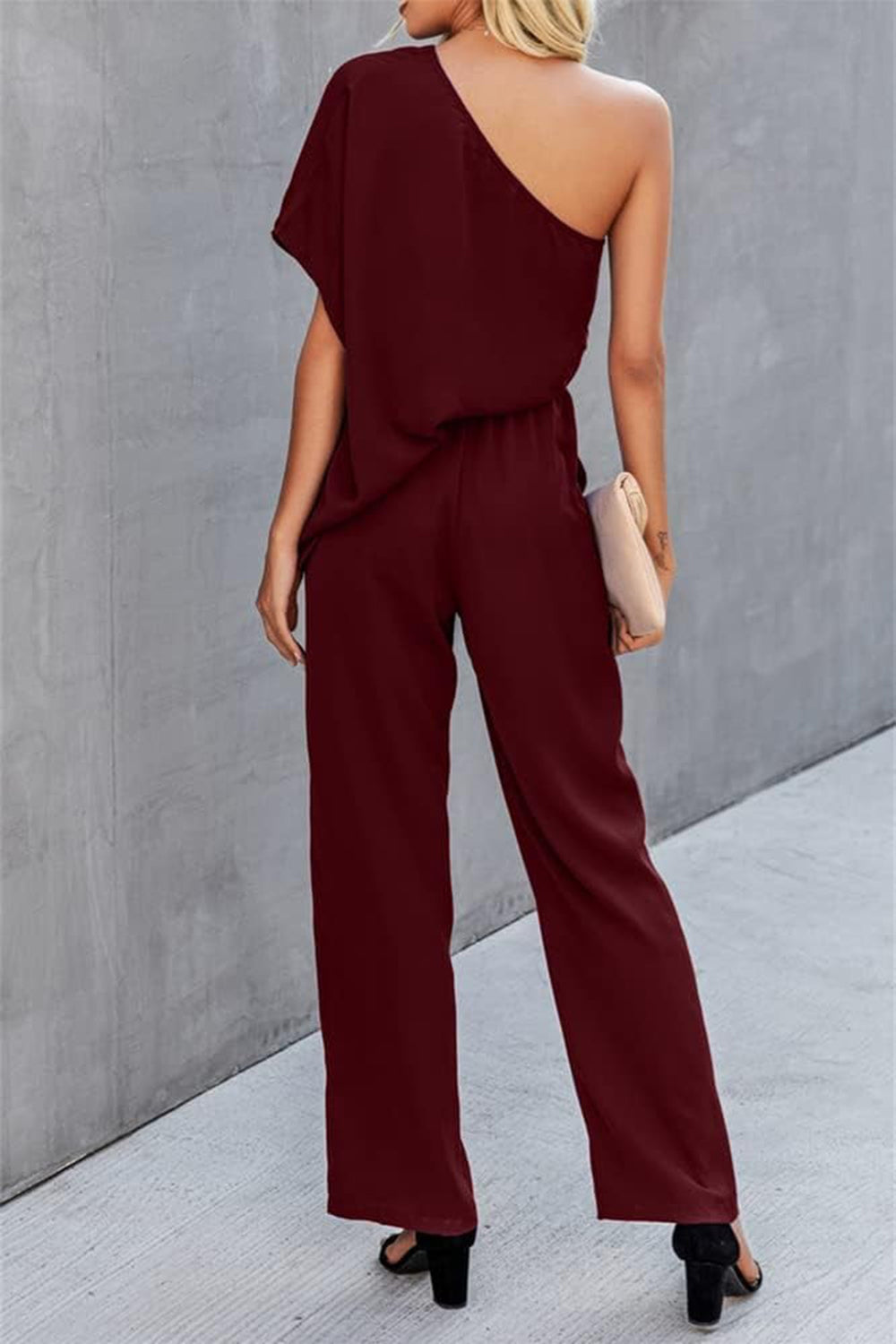 Honeybee Mumford's Single Shoulder Short Sleeve Jumpsuit