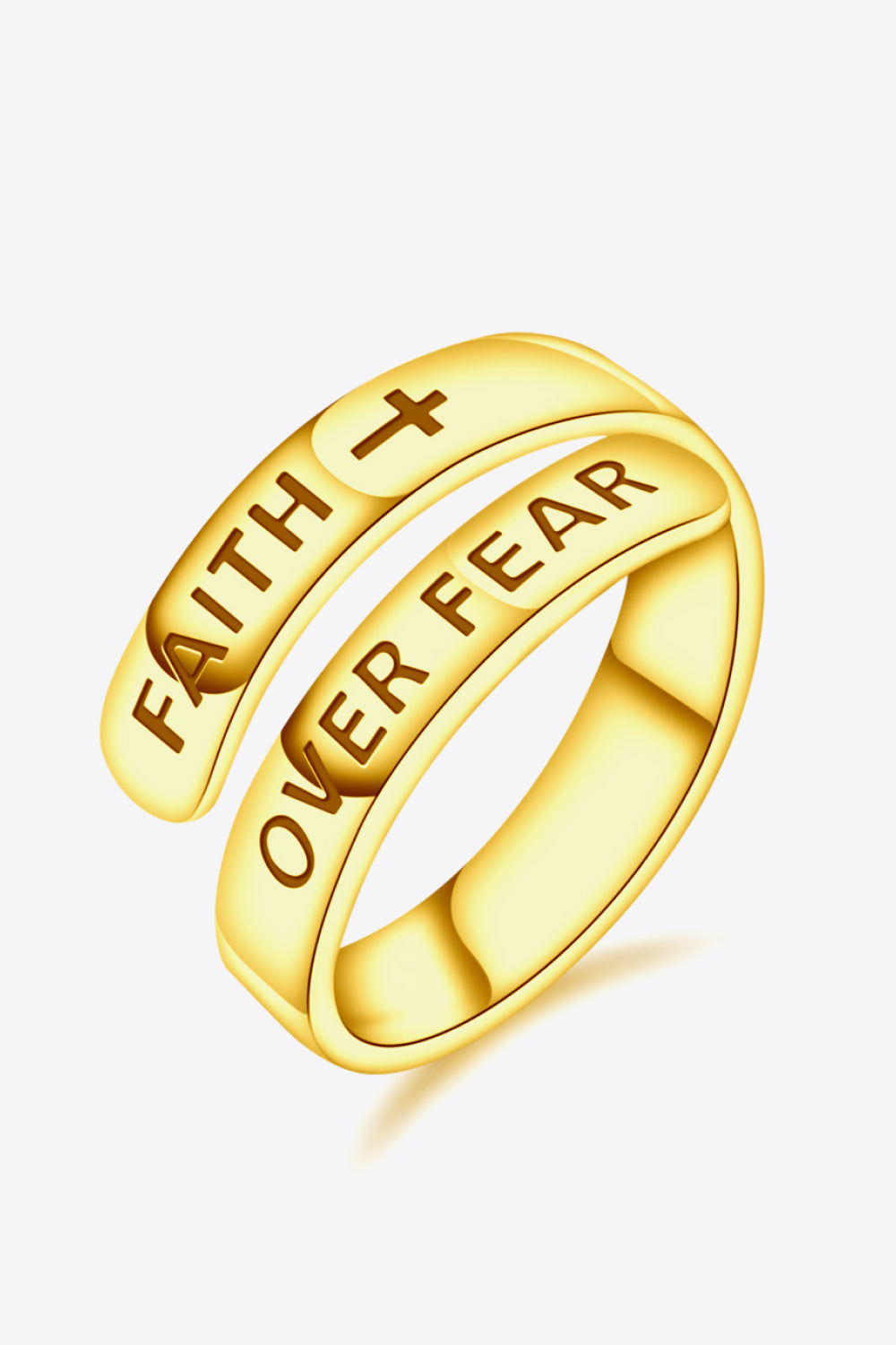 Honeybee Mumford's Silver "FAITH OVER FEAR" Bypass Ring