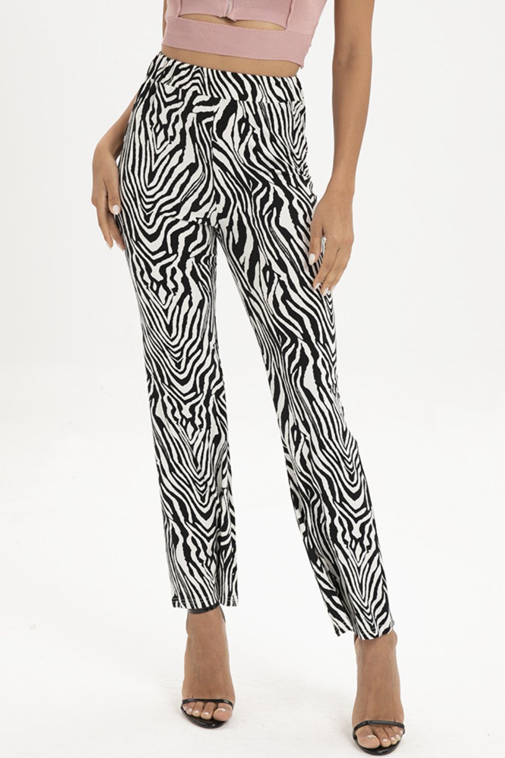 Honeybee Mumford's Zebra Print Straight Leg Pants