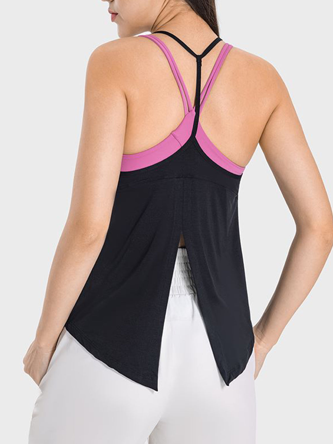 Honeybee Mumford's Slit Spaghetti Strap Scoop Neck Active Cami