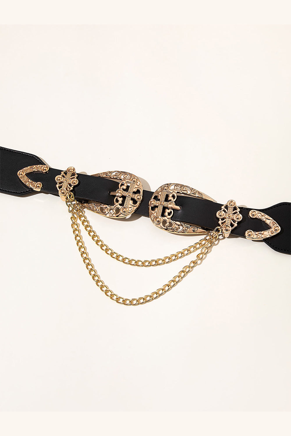 Honeybee Mumford's Chain Detail Double Buckle Belt