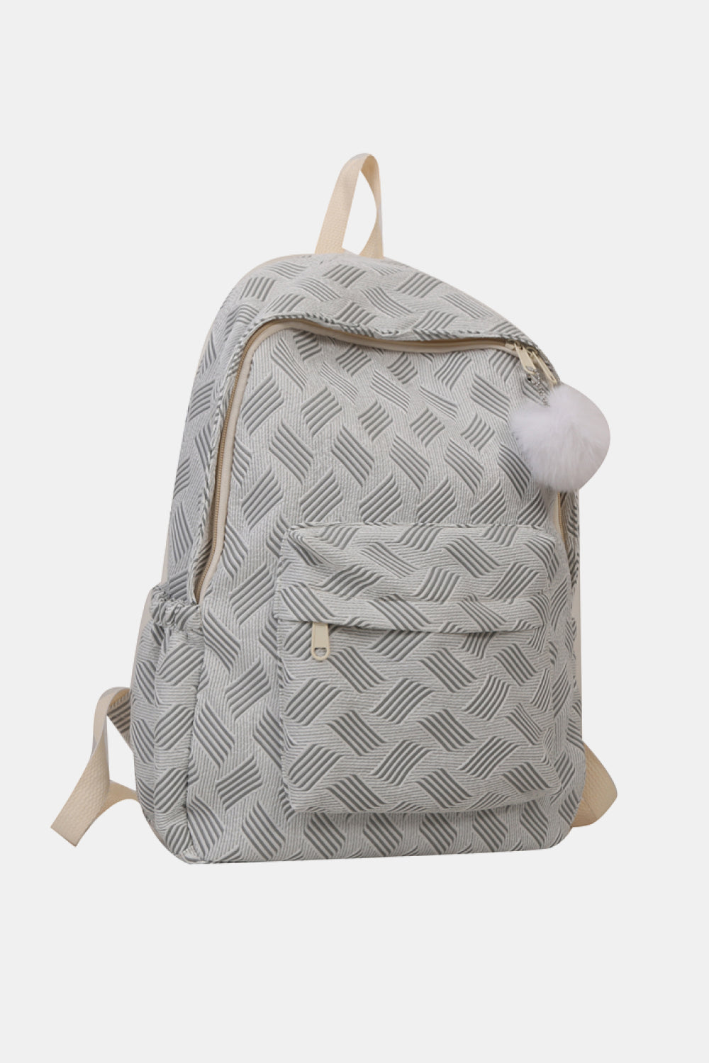 honeybee Mumford's Printed Polyester Large Backpack (Fluffy Ball Included)