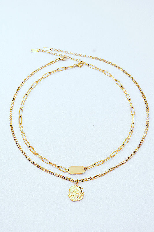 Honeybee Mumford's Gold-Plated Double-Layered Pendant Necklace