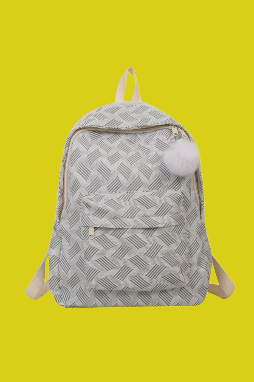 honeybee Mumford's Printed Polyester Large Backpack (Fluffy Ball Included)