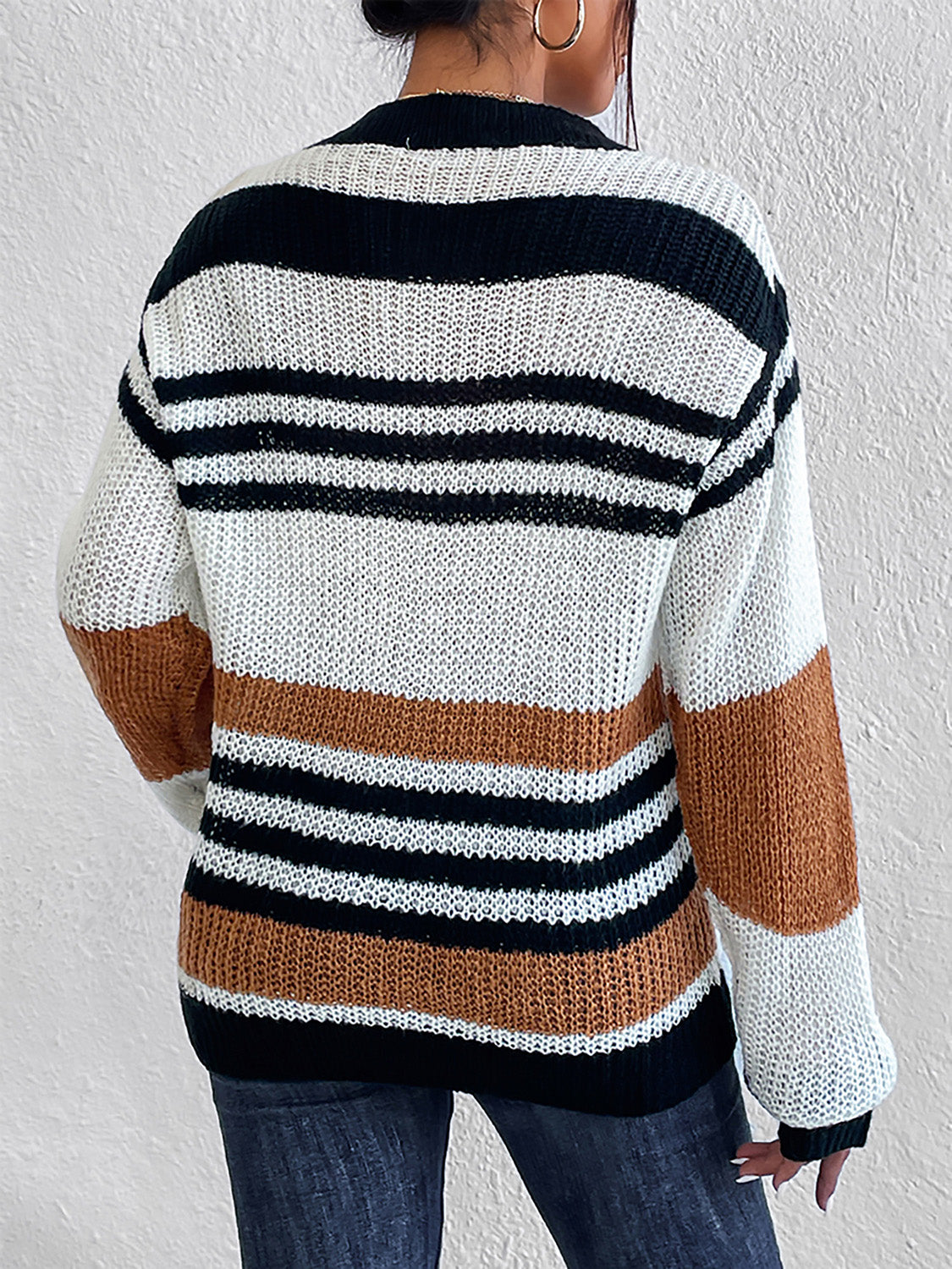 Honeybee Mumford's Striped Round Neck Sweater