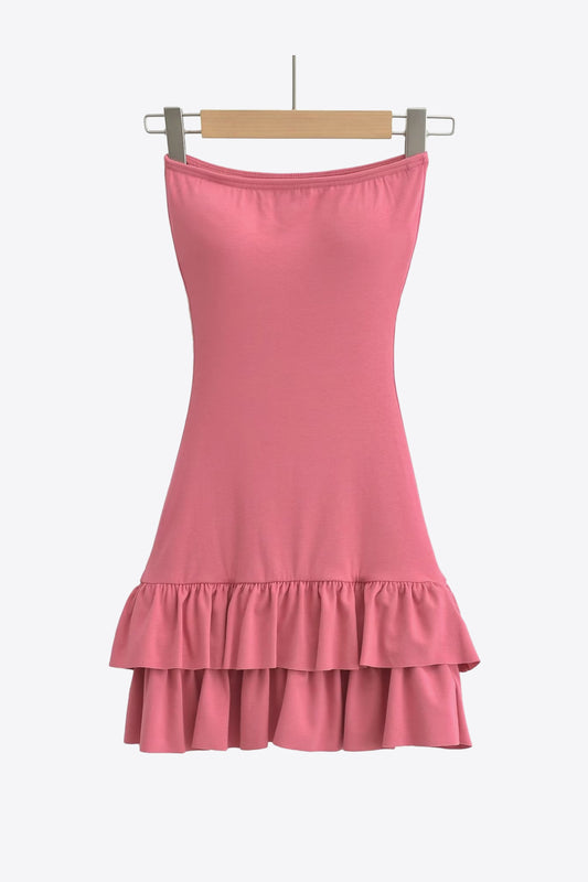 Honeybee Mumford's Strapless Ruffle Hem Dress