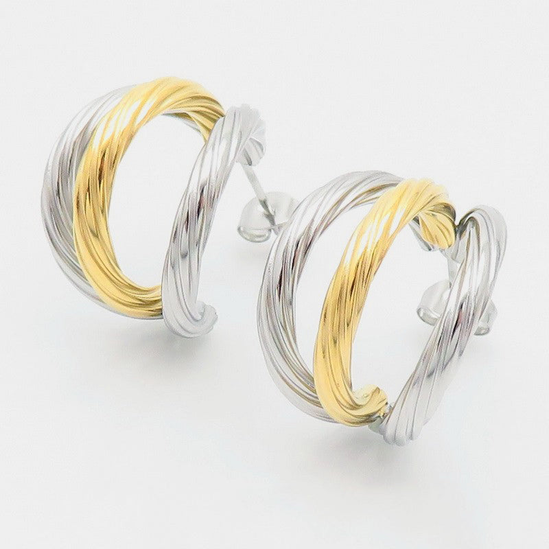 honeybee Mumford's Three-Layered C-Hoop Earrings