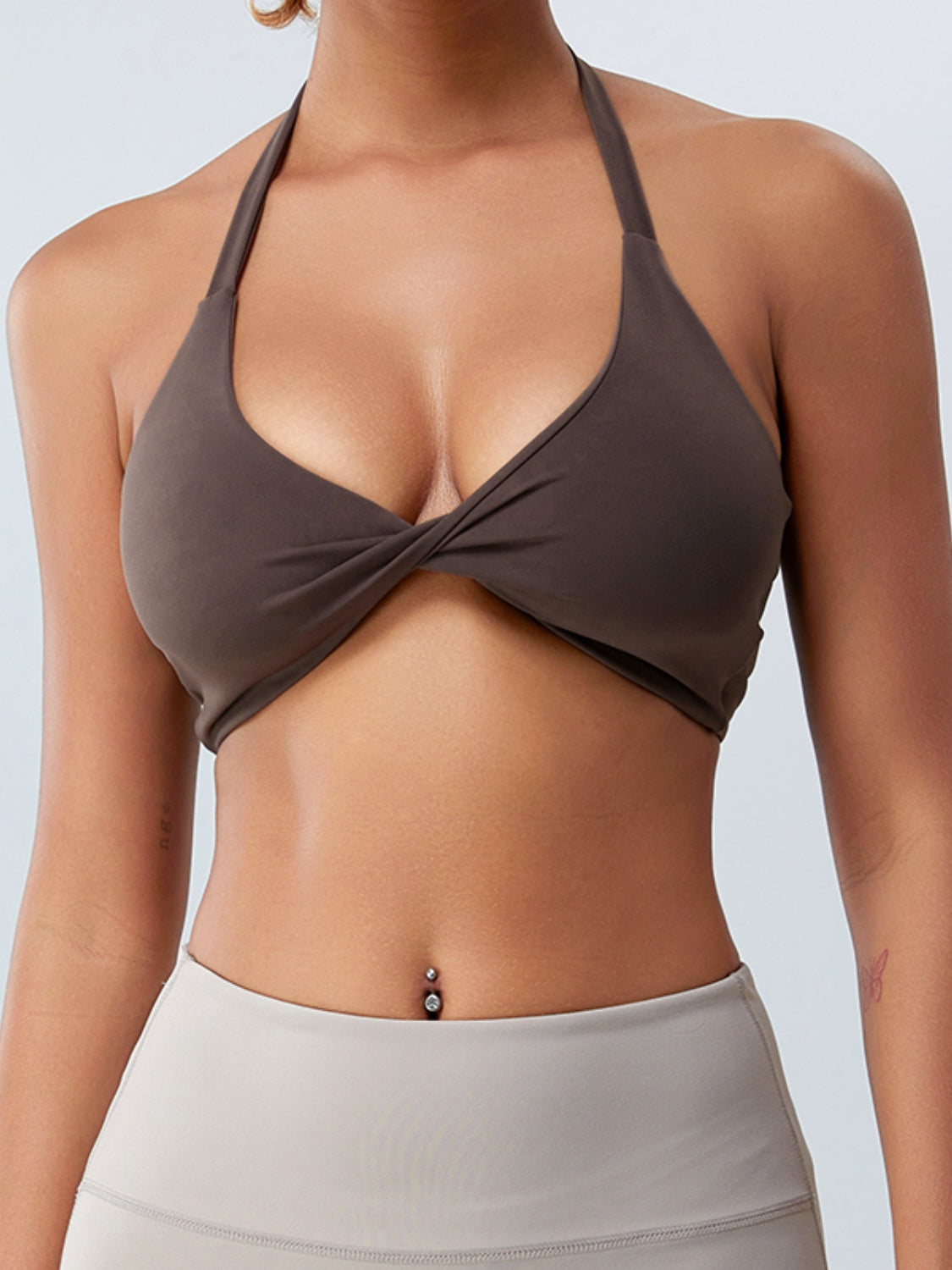 Honeybee Mumford's Twisted Halter Neck Active Bra