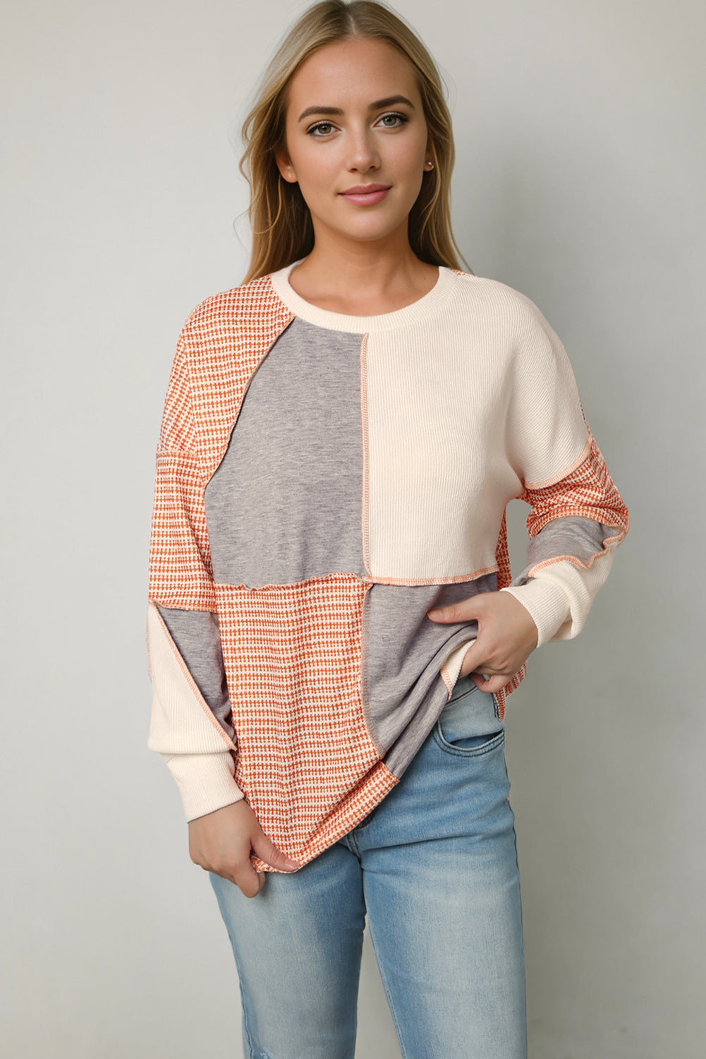 Honeybee Mumford's Color Block Exposed Seam Sweatshirt