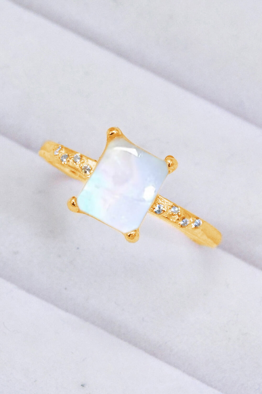 Honeybee Mumford's Square Moonstone Ring