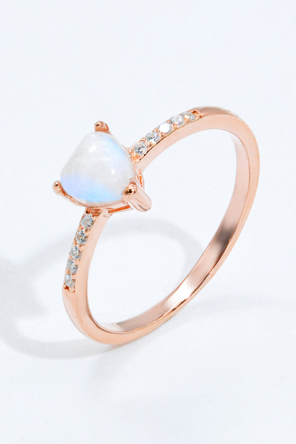 Honeybee Mumford's Natural Moonstone Heart 18K Rose Gold-Plated Ring