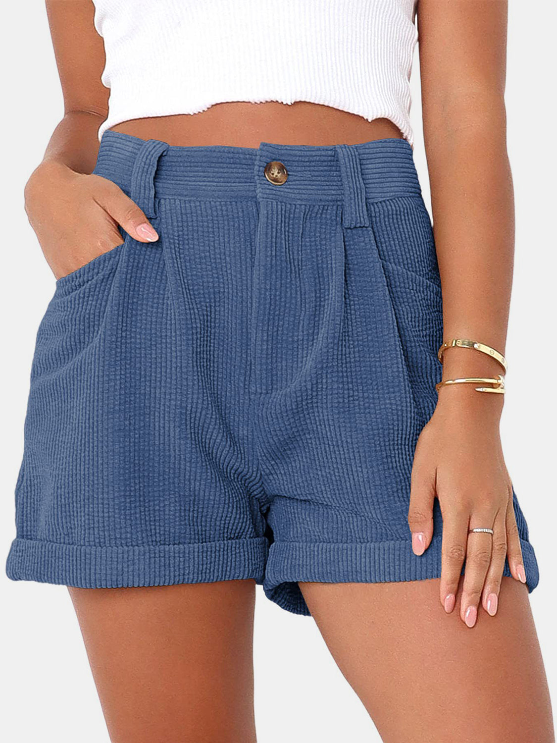 Honeybee Mumford's Full Size High Waist Shorts with Pockets