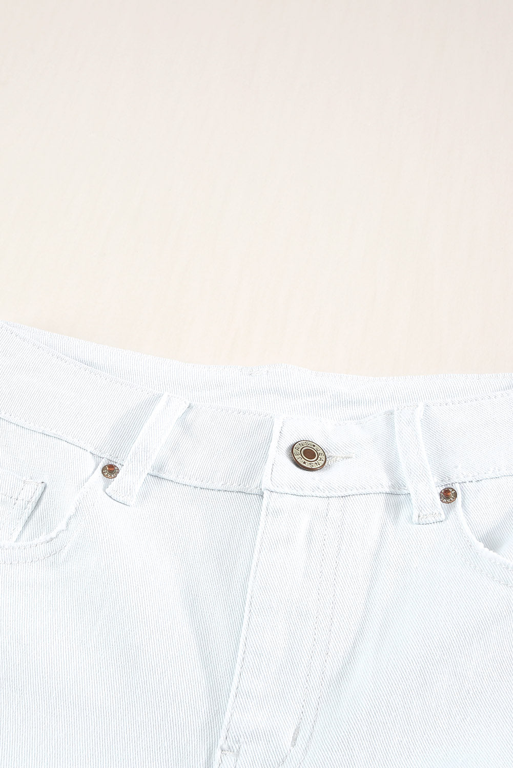 Honeybee Mumford's White Distressed Frayed Denim Shorts