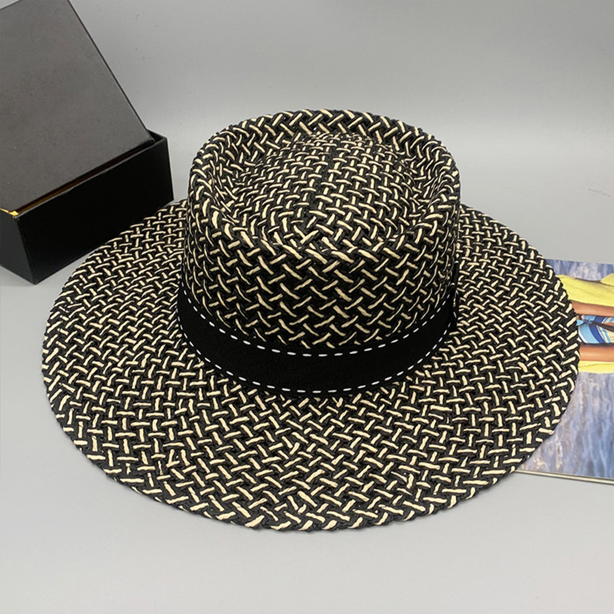 Honeybee Mumford's Black or Carmel Adjustable Paper Braided Hat