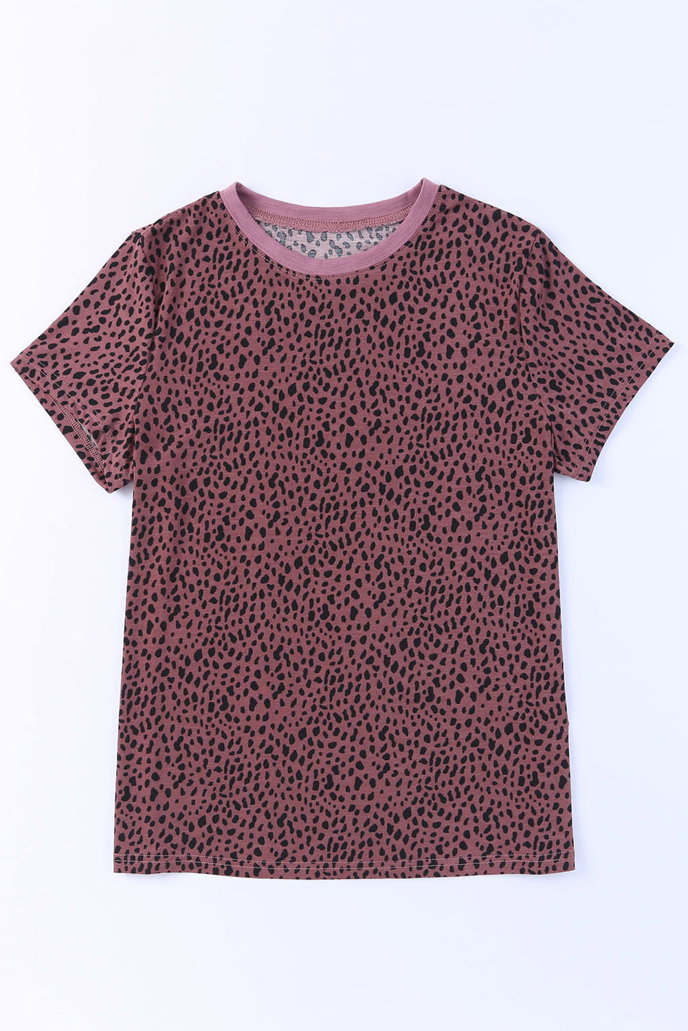 Honeybee Mumford's Fiery Red Cheetah Print O-neck Short Sleeve T Shirt