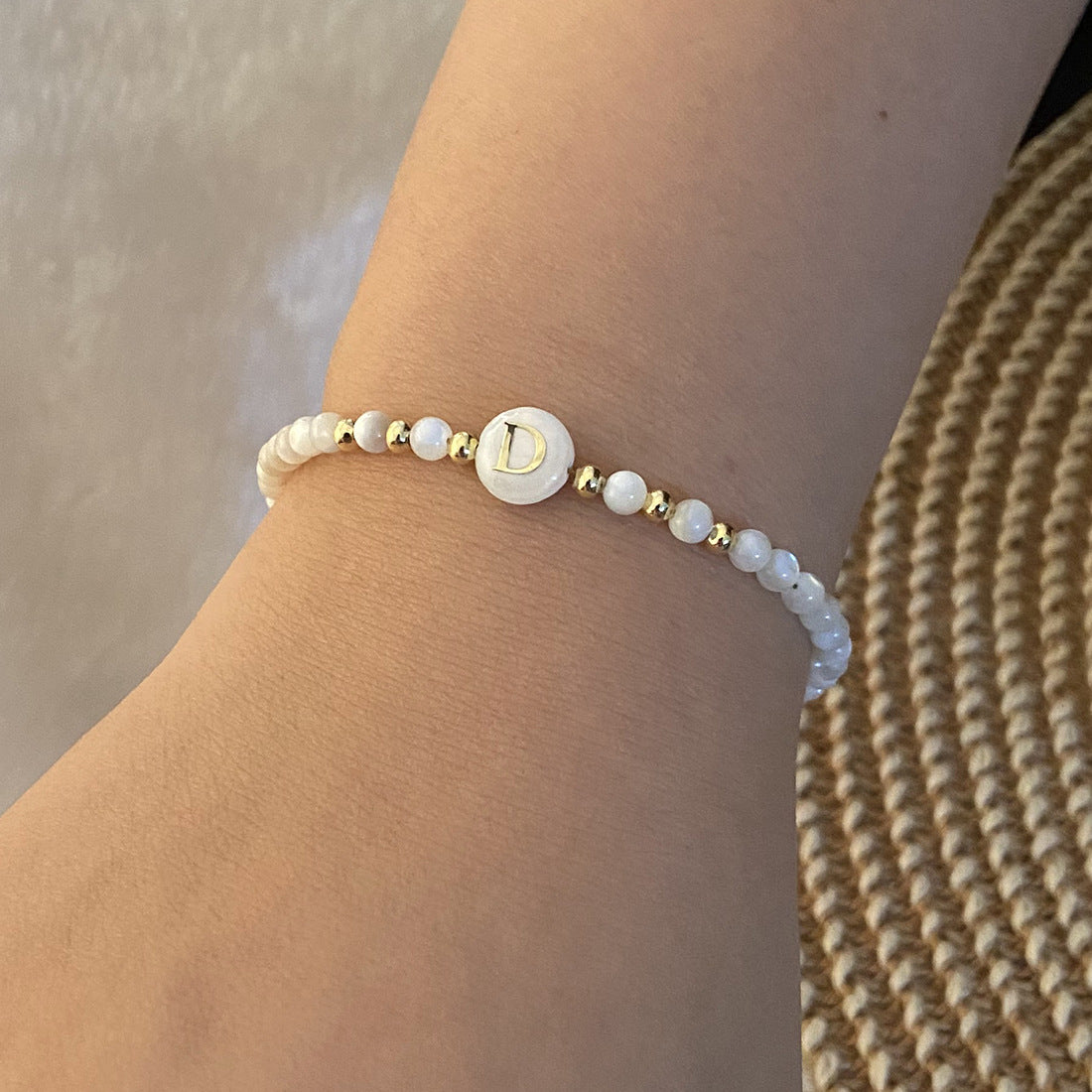 Honeybee Mumford's Shell Letter Bead Bracelet