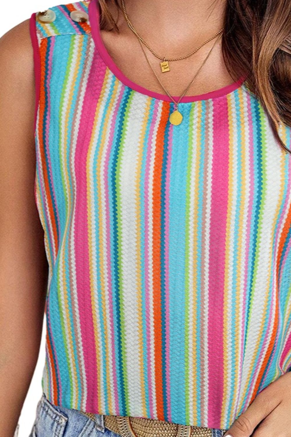 Honeybee Mumford's Striped Wide Strap Tank