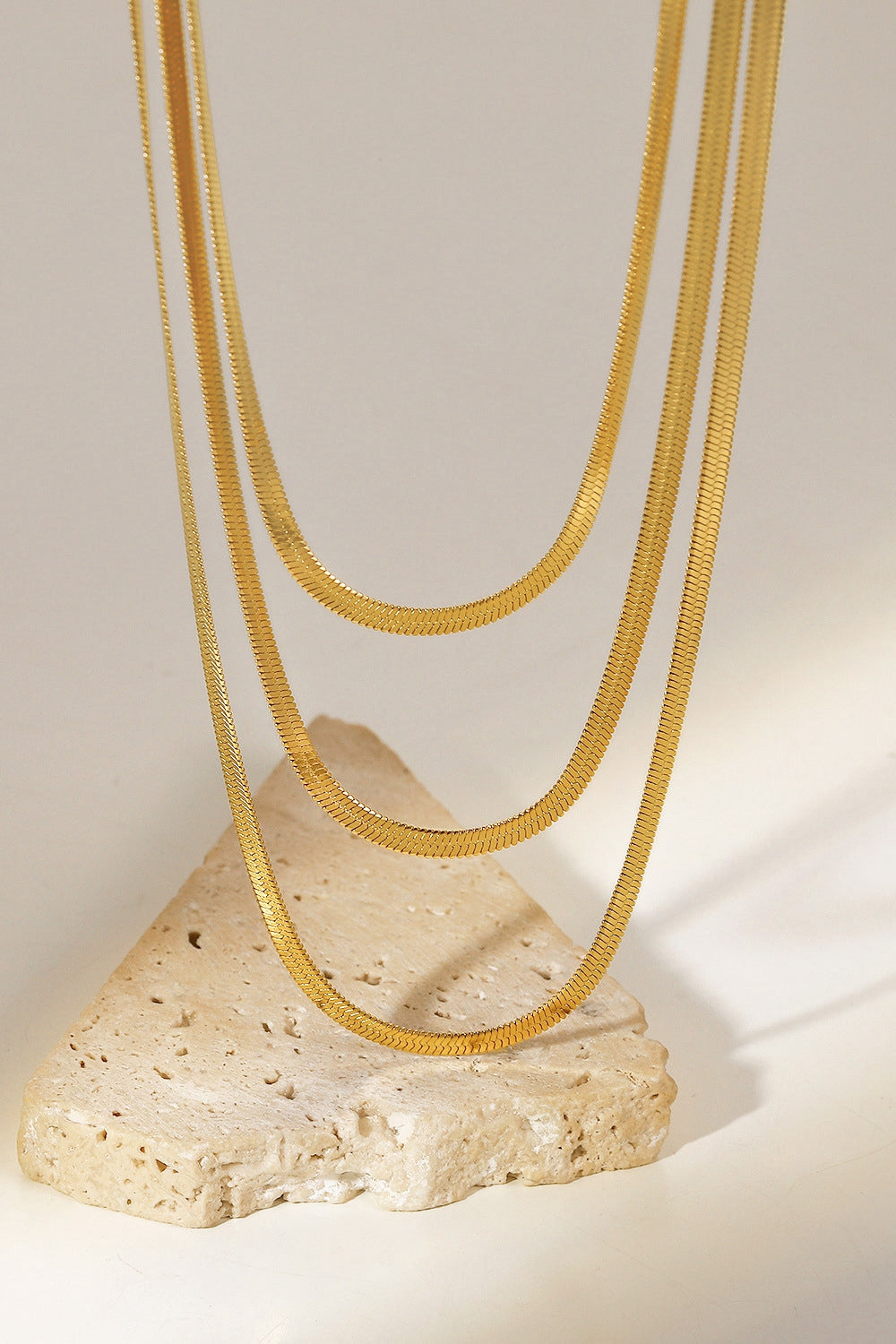 honeybee Mumford's Triple-Layered Snake Chain Necklace