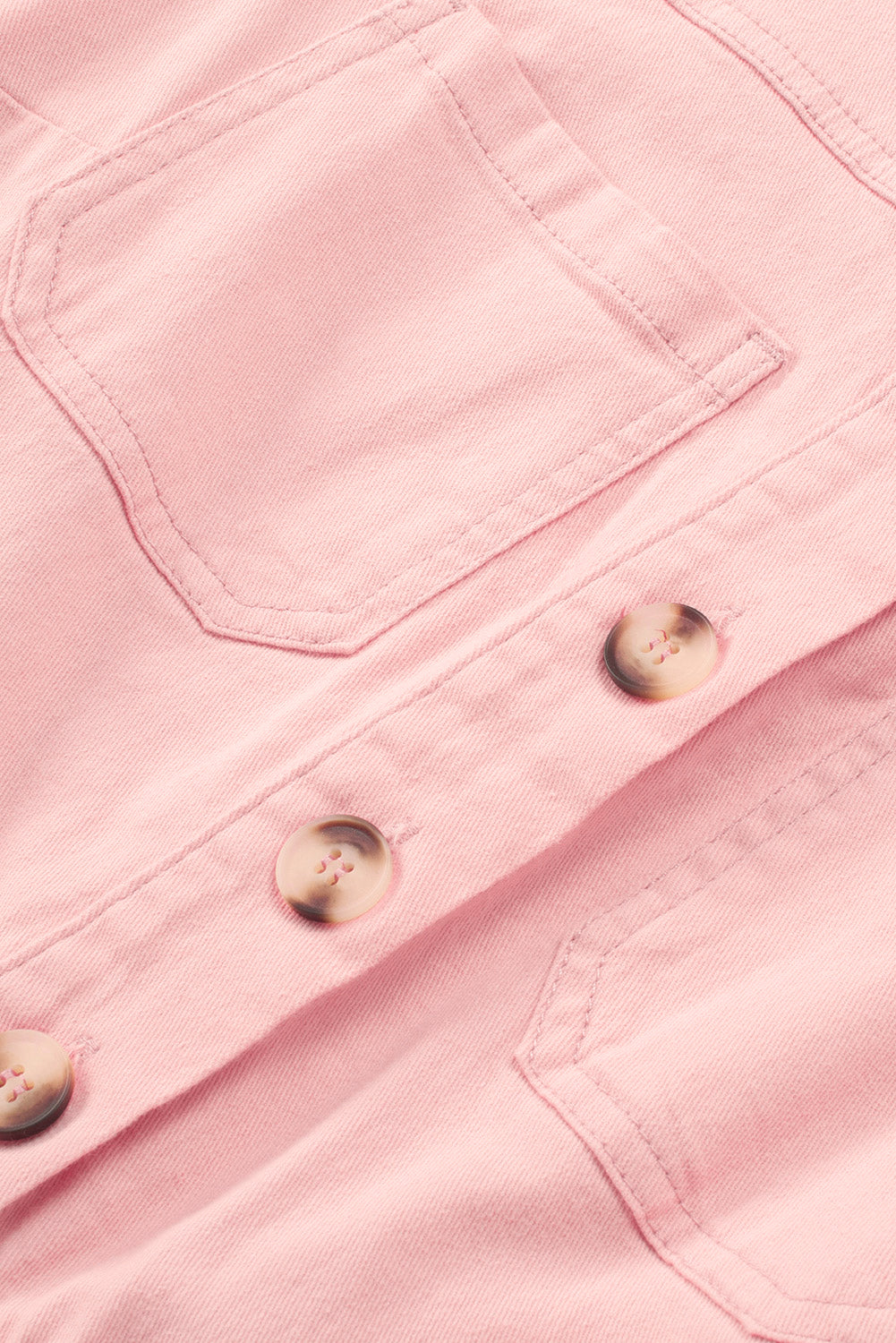 Honeybee Mumford's Pink Pocketed Button Down Denim Romper