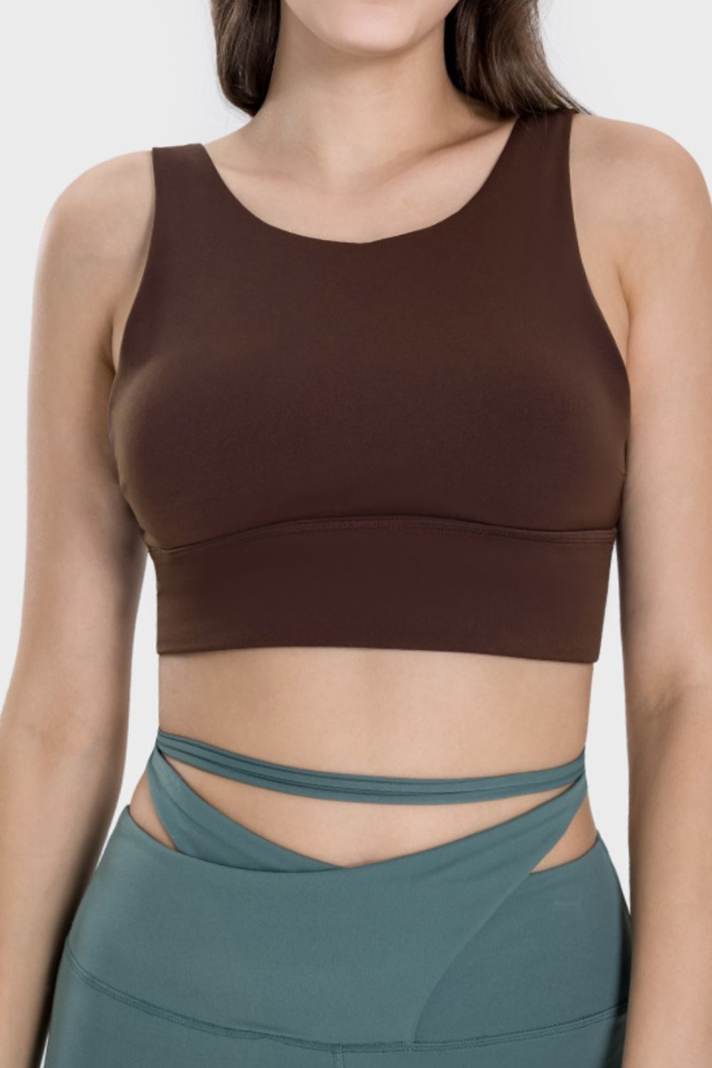 honeybee Mumford's Backless Wide Strap Active Bra (Black, Cream, Sage green and Chocolate brown  colors)