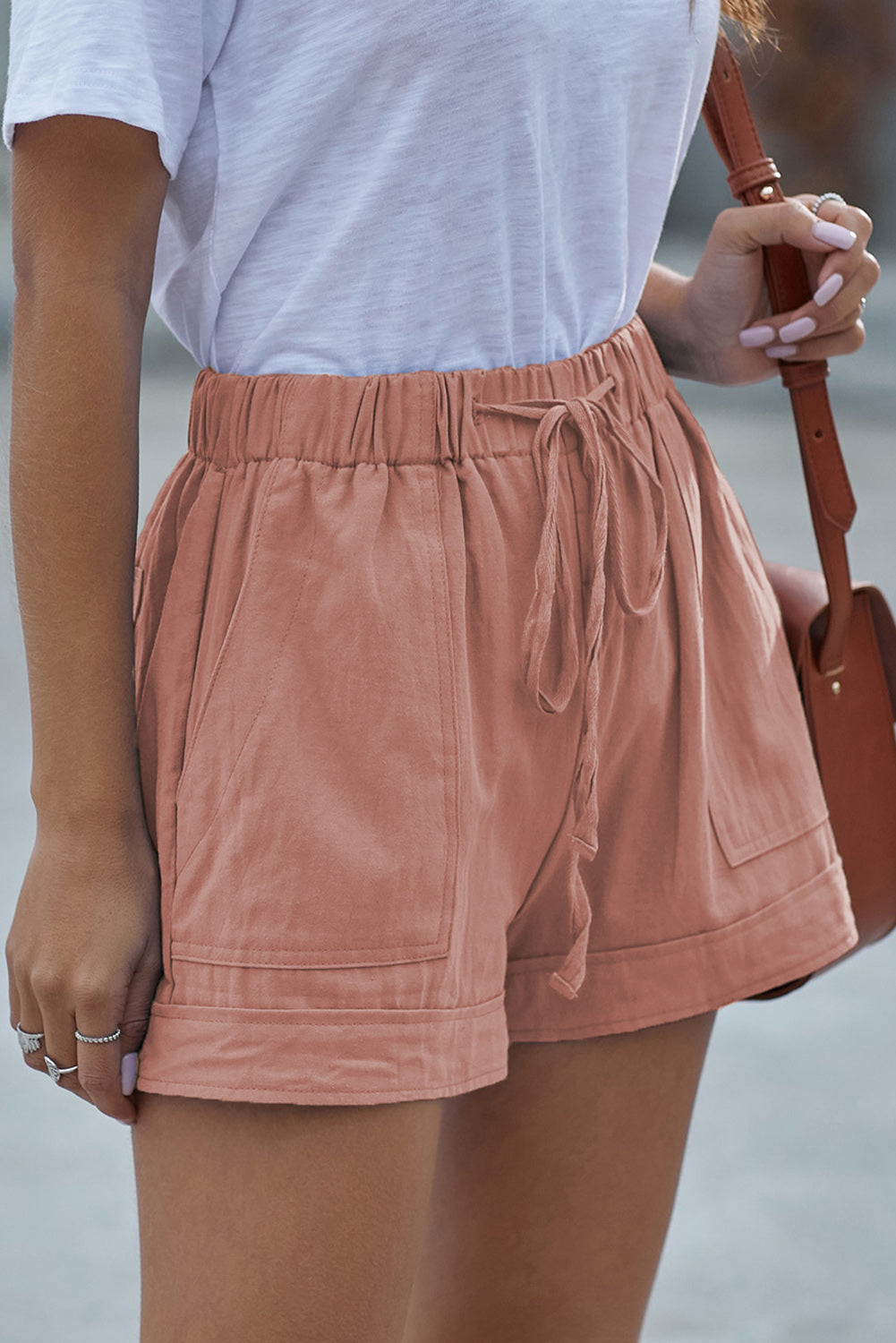 Honeybee Mumford's Pink Strive Pocketed Tencel Shorts