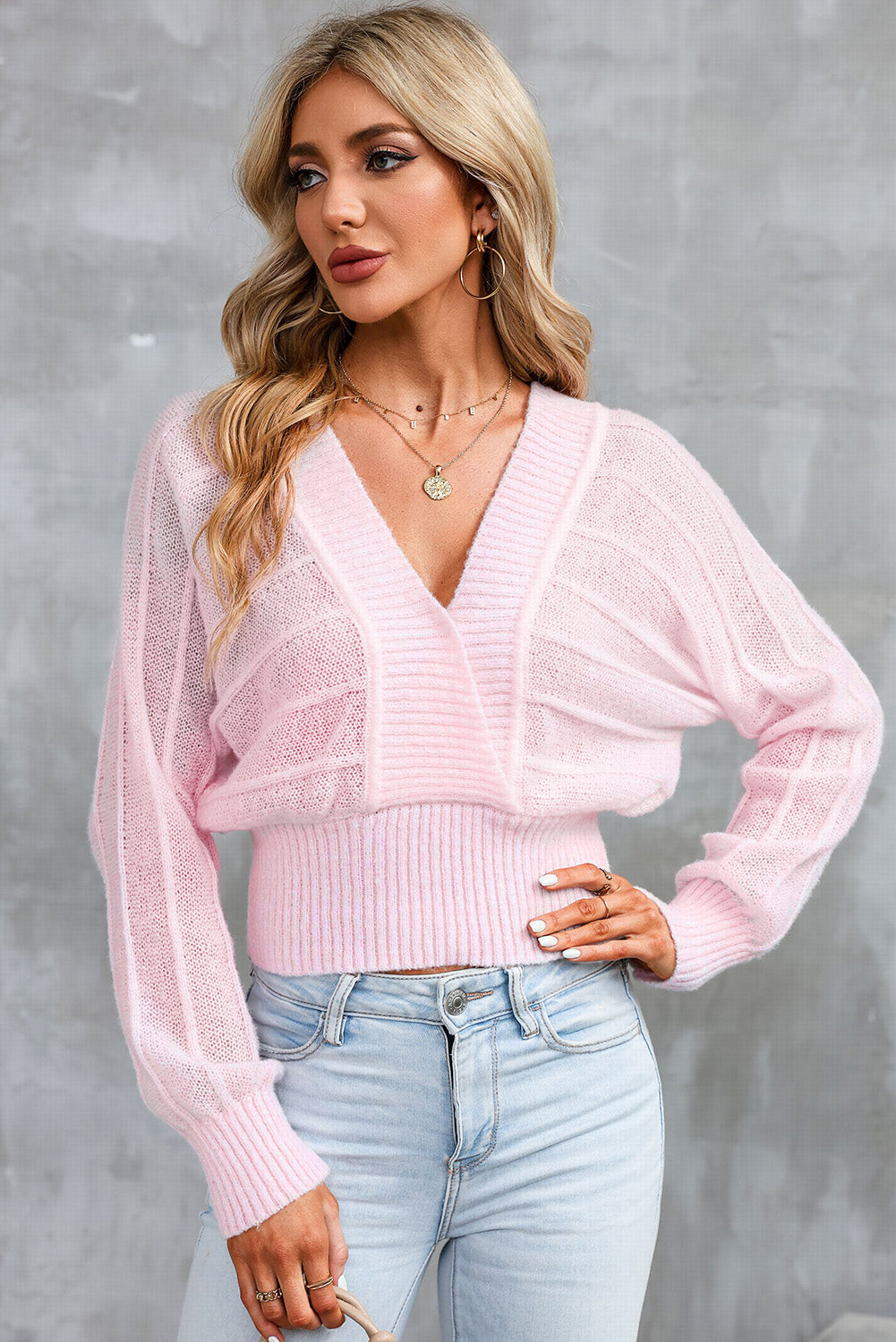 Honeybee Mumford's Surplice Neck Lace-Up Sweater