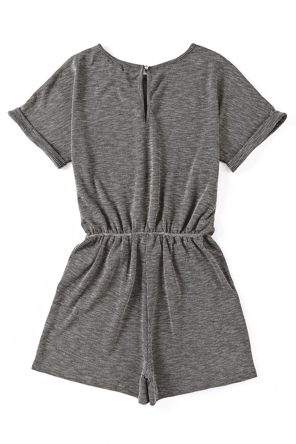 Honeybee Mumford's Gray Ribbed Elastic Waist Romper