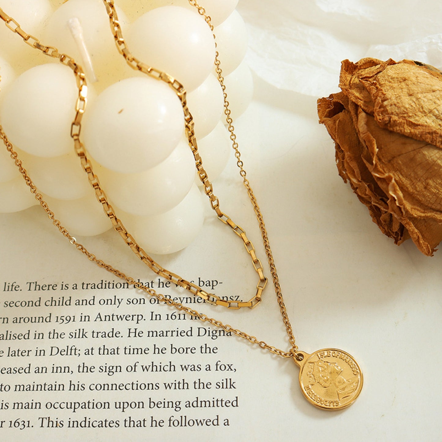 Honeybee Mumford's Coin Double-Layered Necklace