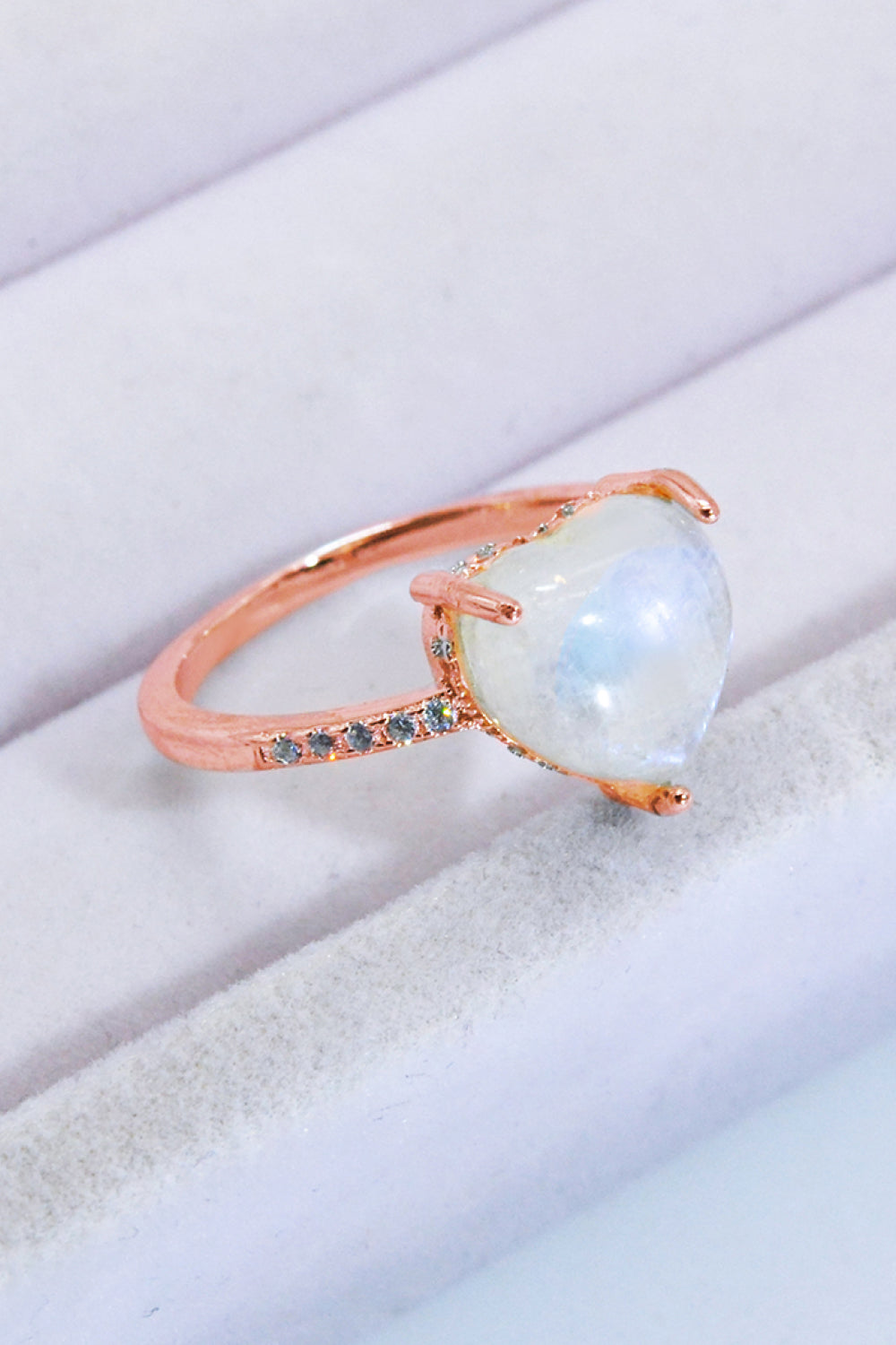 Honeybee Mumford's Heart-Shaped Natural Moonstone Ring