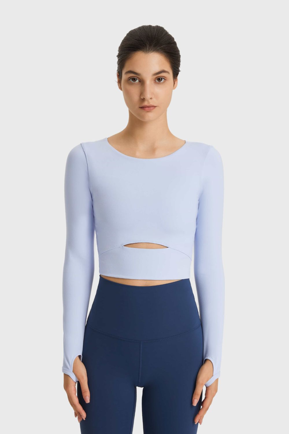 Honeybee Mumford's Cutout Long Sleeve Cropped Sports Top