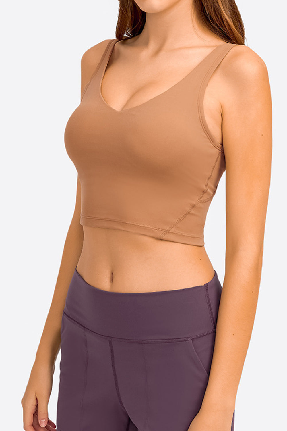 Honeybee Mumford's Deep V-Neck Crop Sports Bra