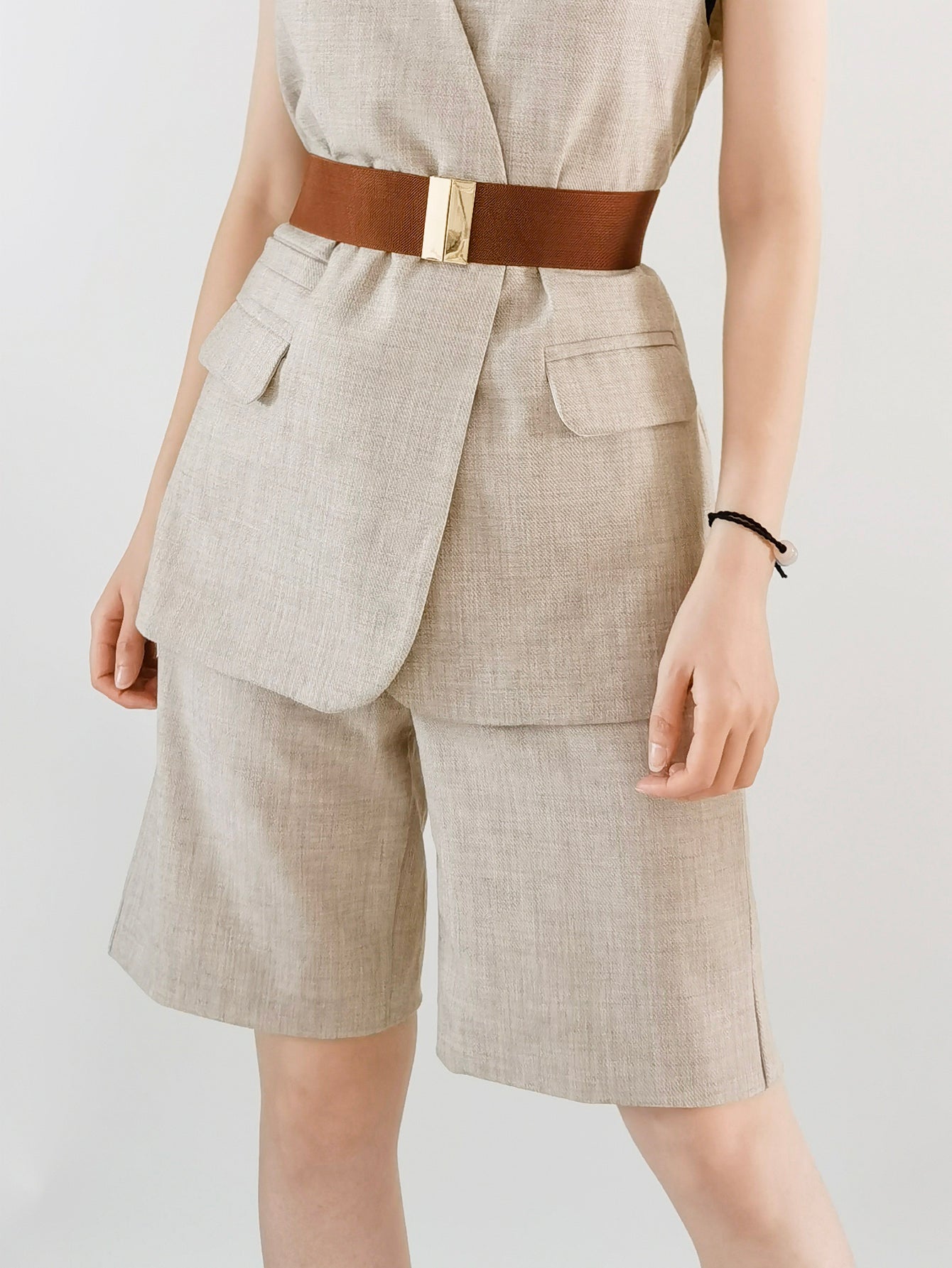 Honeybee Mumford's Tan or Black Buckle Elastic Belt