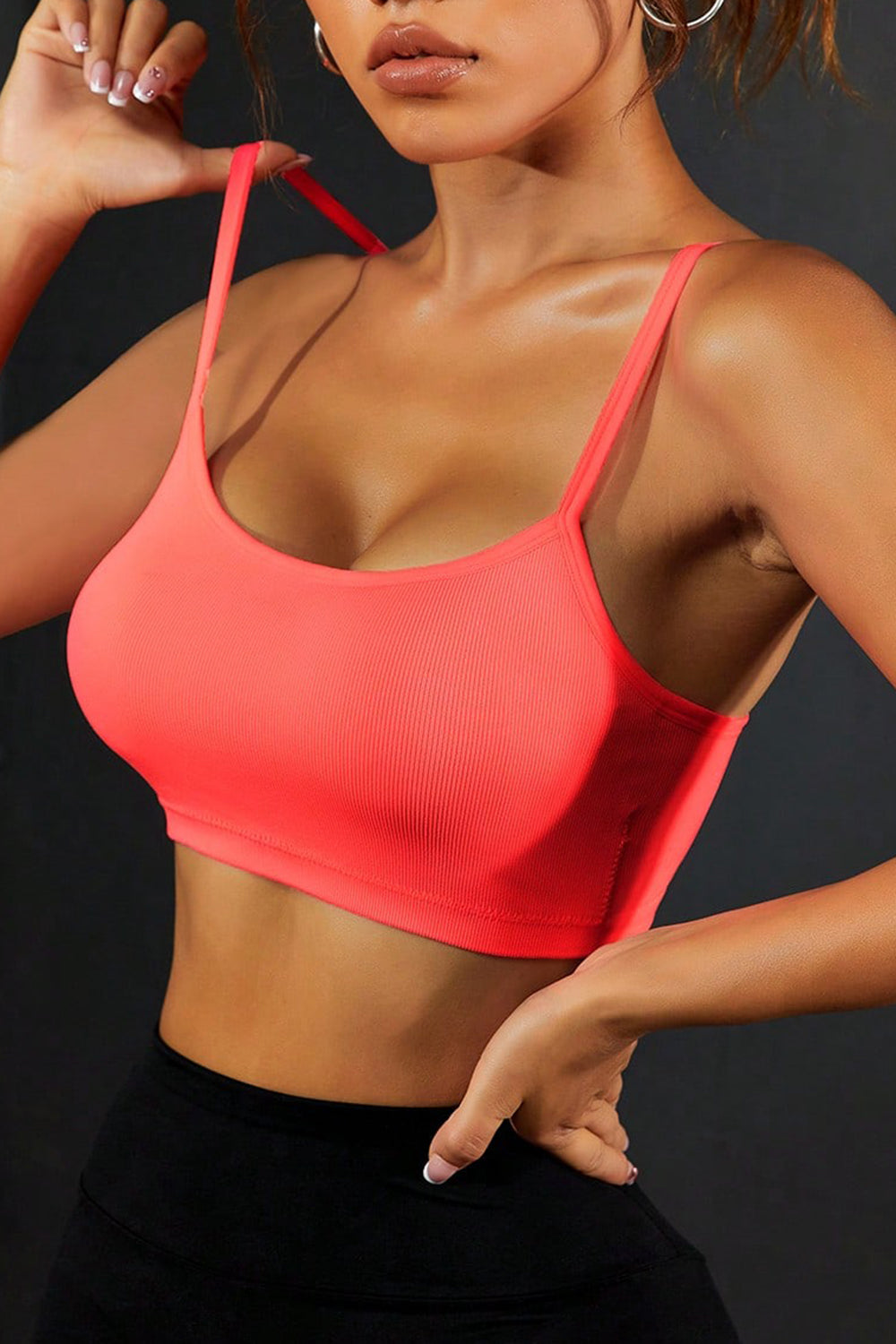 honeybee Mumford's Coral pink Backless Sports Cami