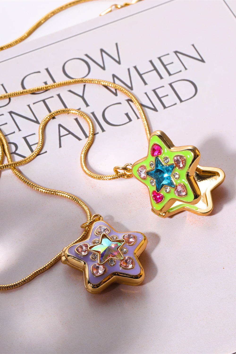 Honeybee Mumford's Rhinestone Star Box Pendant Necklace