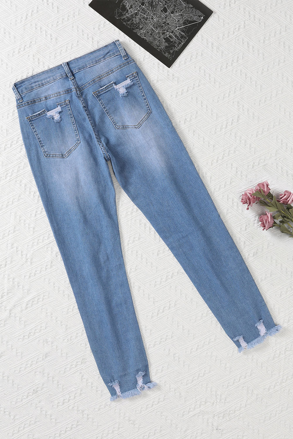 Honeybee Mumford's Light Blue Distressed Boyfriend Denim Pants