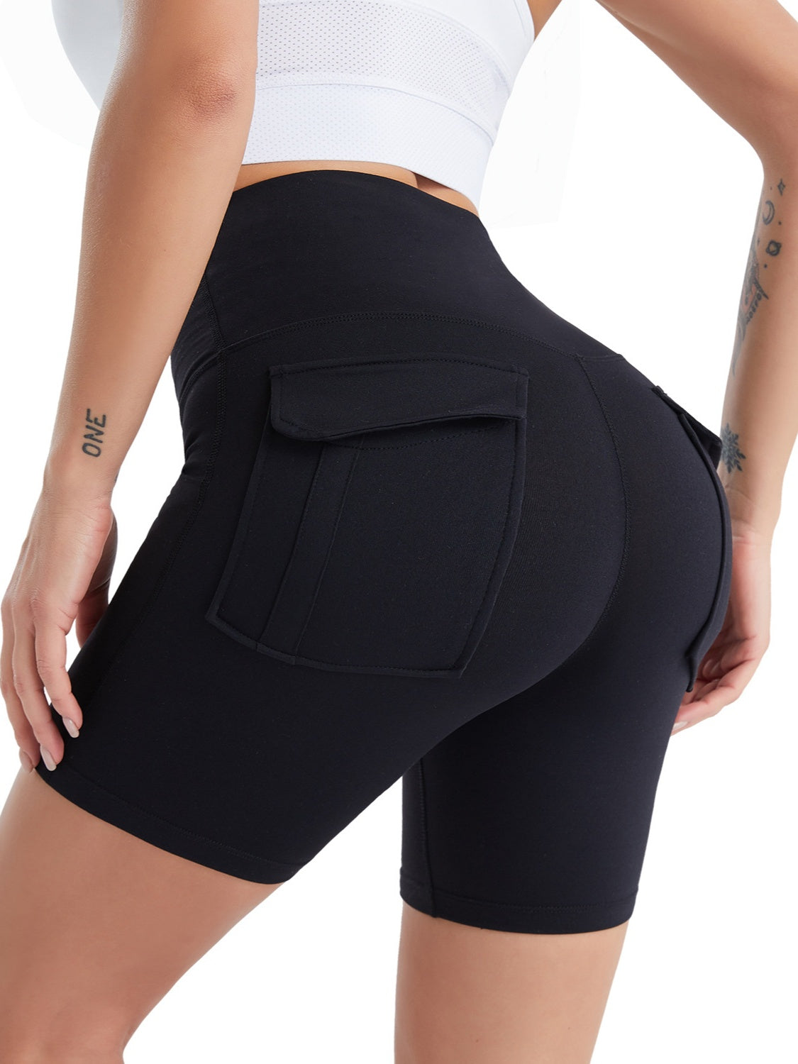 Honeybee Mumford's Pocketed High Waist Active Shorts