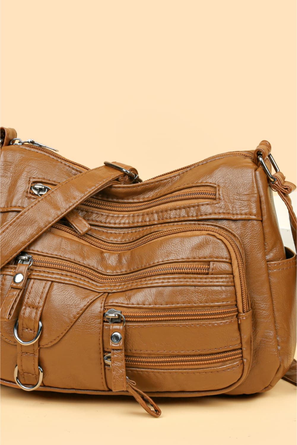 Honeybee Mumford's Multi-Pocket Leather Crossbody Bag