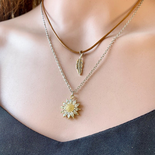 Honeybee Mumford's Sunflower Pendant Necklace Set