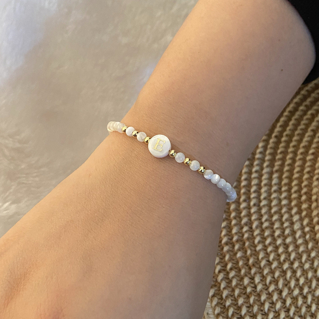 Honeybee Mumford's Shell Letter Bead Bracelet