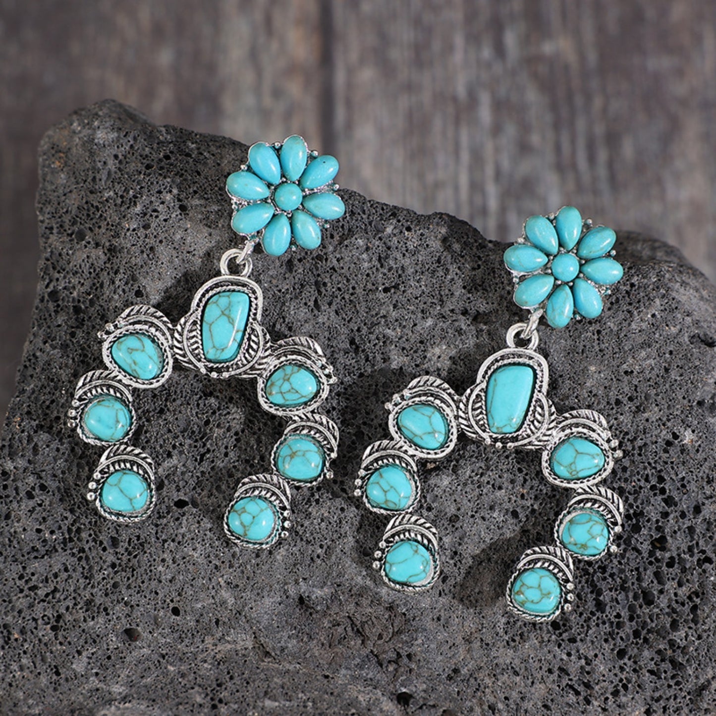 honeybee Mumford's Turquoise Alloy Dangle Earrings