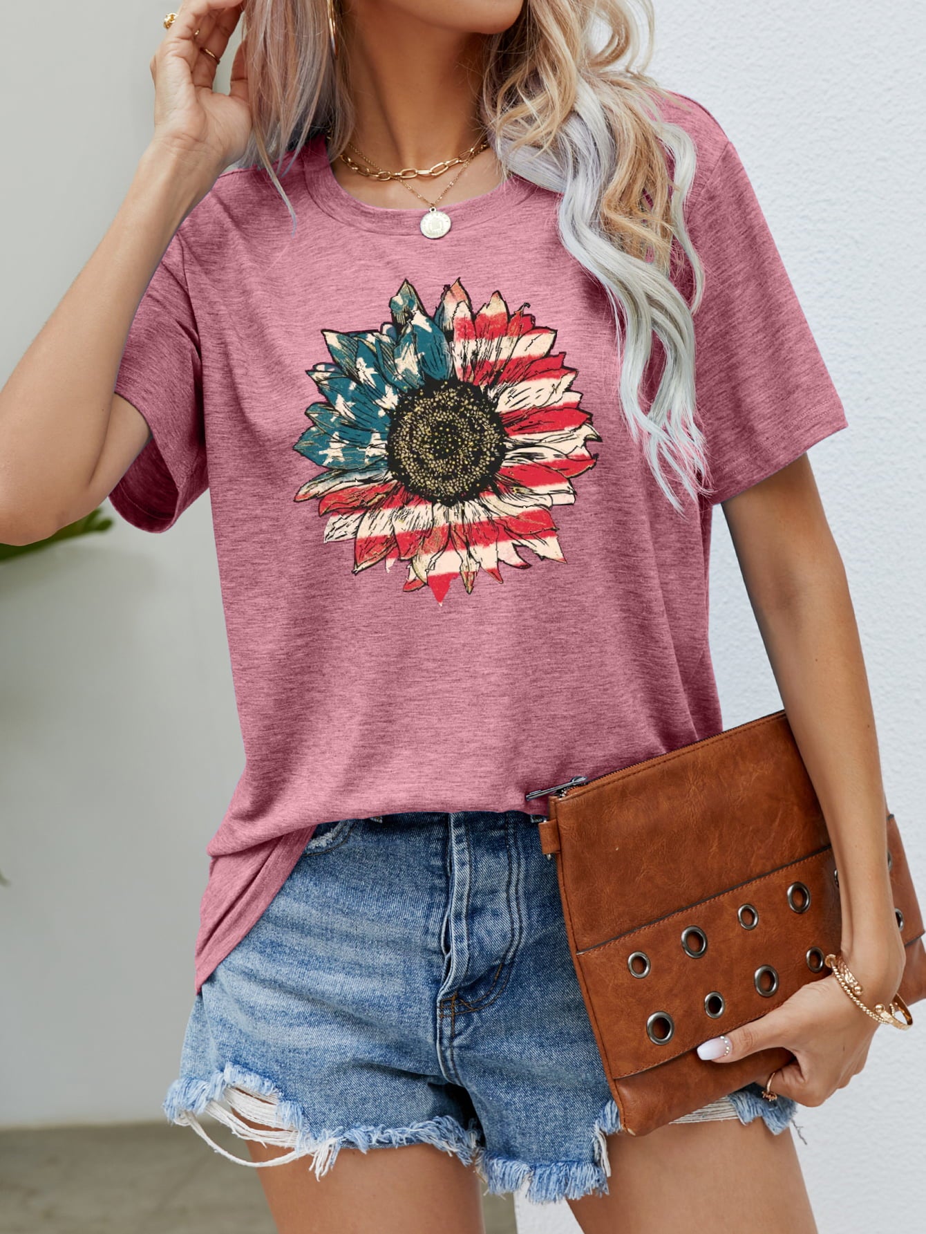 Honeybee Mumford's US Flag Flower Graphic Tee