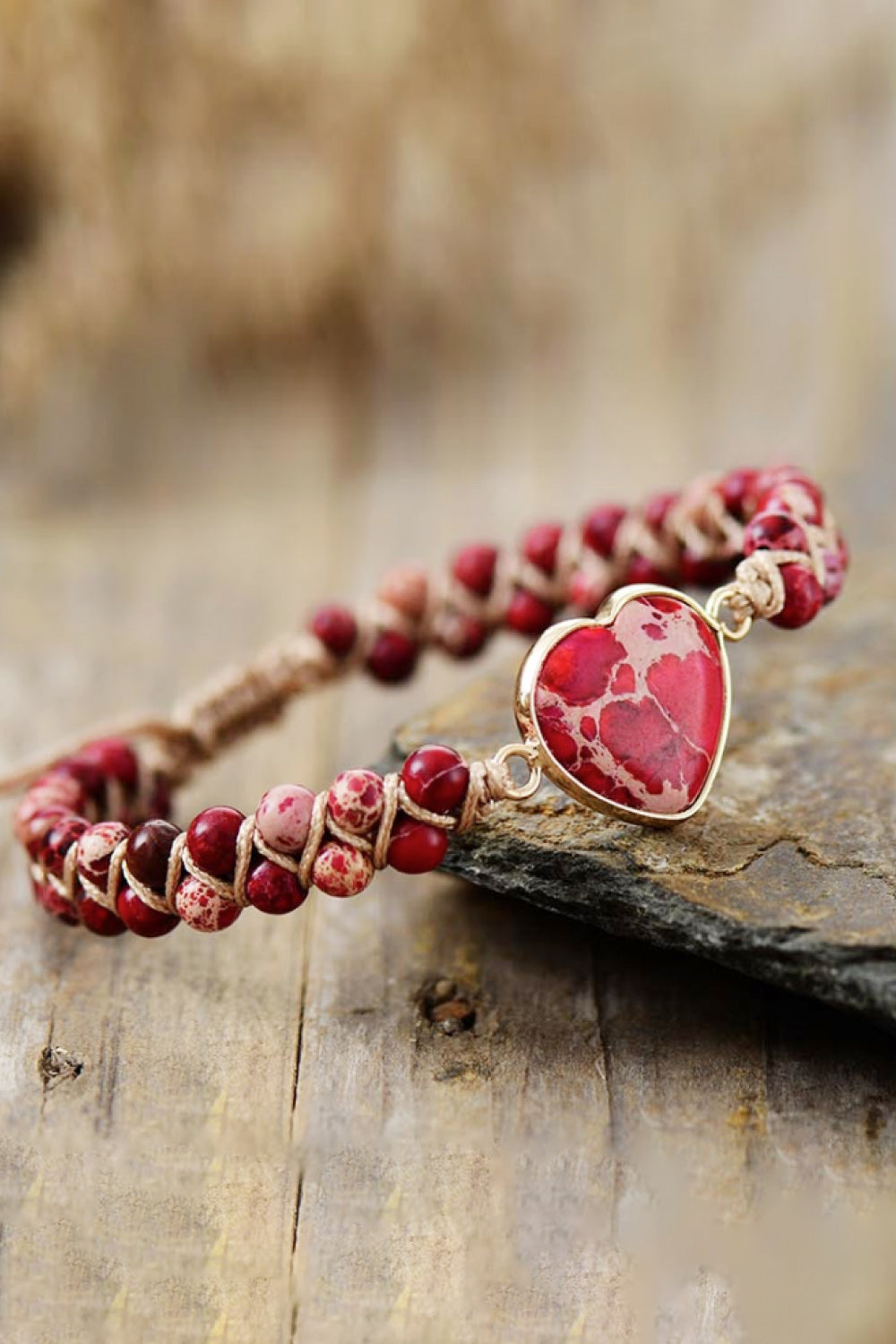 honeybee Mumford's Heart Shape Natural Stone Bracelet