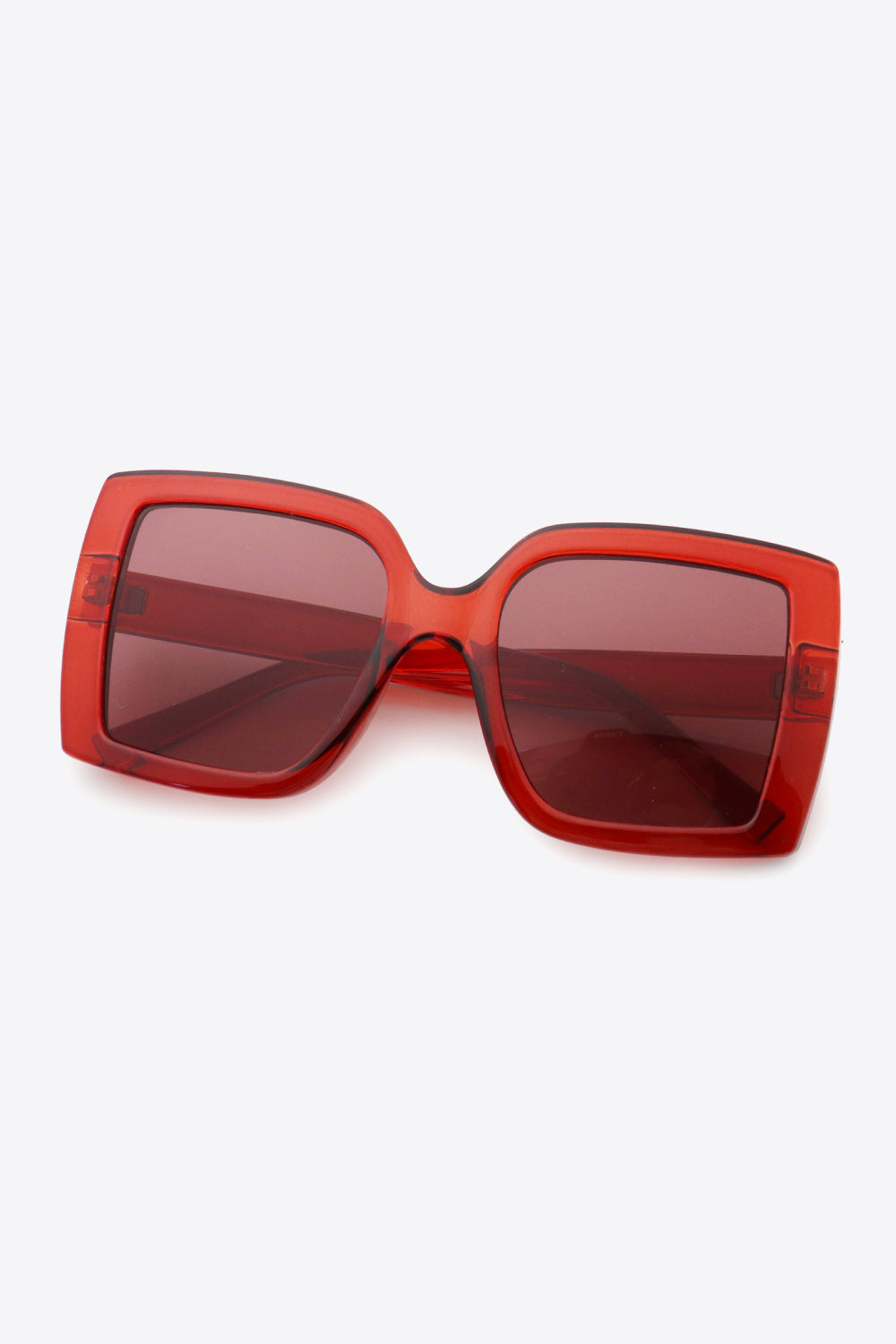 Honeybee Mumford's Deep Red Square Sunglasses w/Acetate Lens