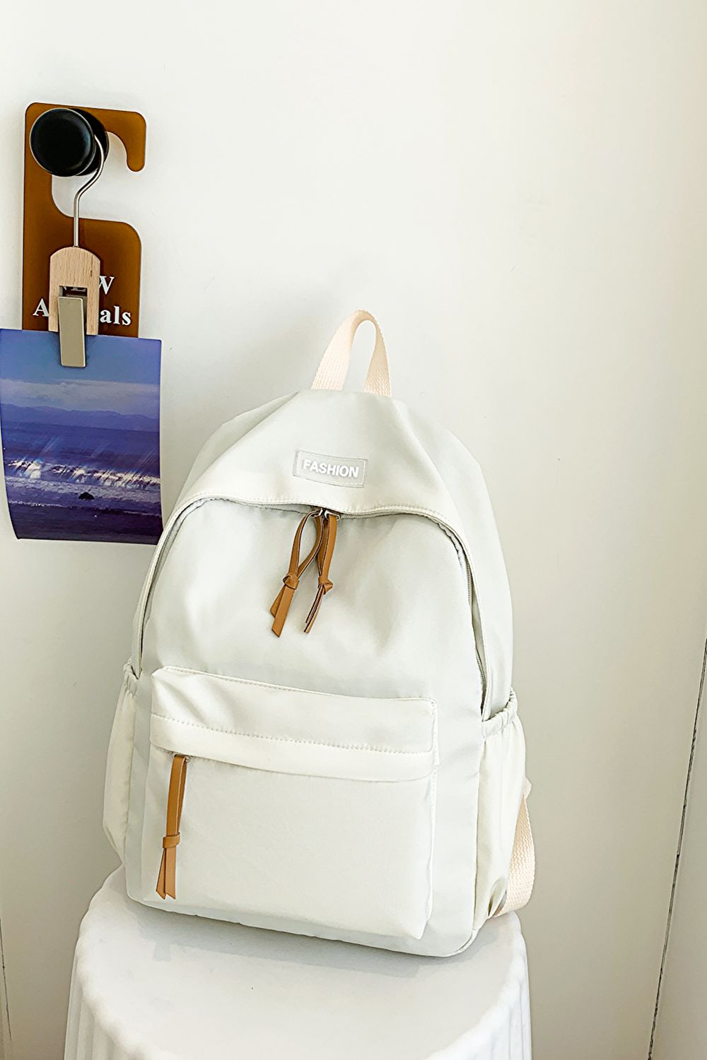 honeybee Mumford's Polyester Backpack( light purple,blue,black, peach, light green, yellow and white colors)